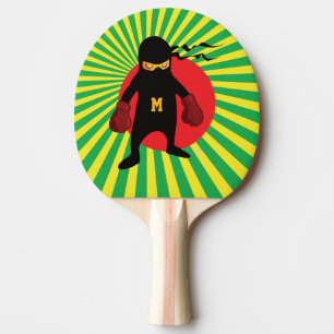 Monogram. Kawaii Cute Ninja voor Nerd Geek. Tafeltennisbatje