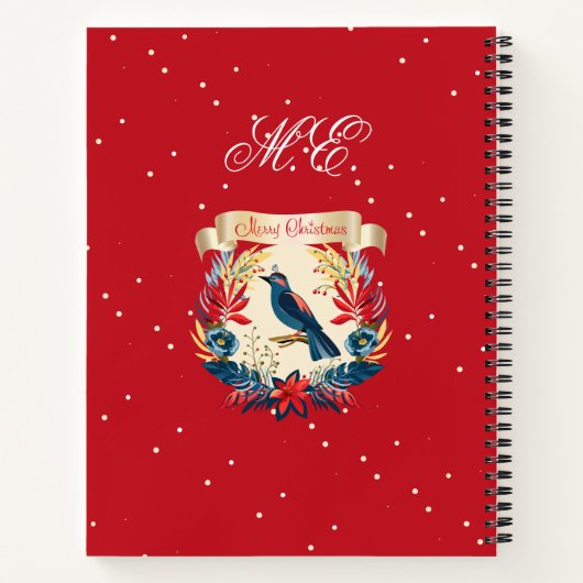 Monogram Kerst Lekker Eten Recept Persoonlijk Notitieboek (Achterkant)