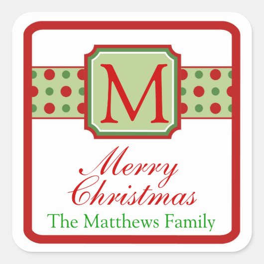 Monogram Kerst stickers (Voorkant)