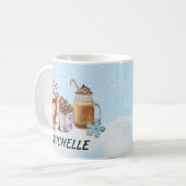 Monogram Kerst warme Cacao Chocolade naam Koffiemok (Voorkant links)