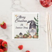 Monogram Kerst Waterverf Gnoom Servet (Insitu)