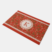 Monogram Kerst Woodlands Rood Deurmat (Schuin)