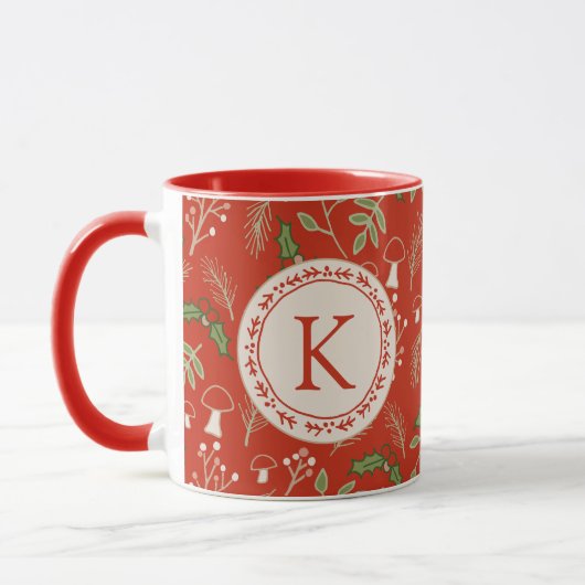 Monogram Kerst Woodlands Rood Mok (Links)