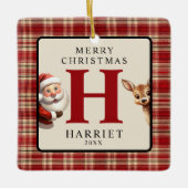 Monogram kerstboom keramisch ornament (Voorkant)