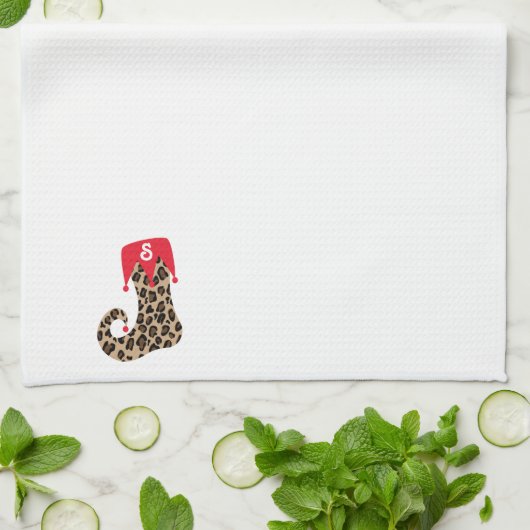 Monogram kerstboomluipaardoping theedoek (Gevouwen)