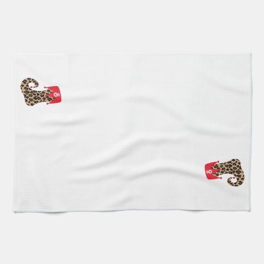 Monogram kerstboomluipaardoping theedoek (Horizontaal)