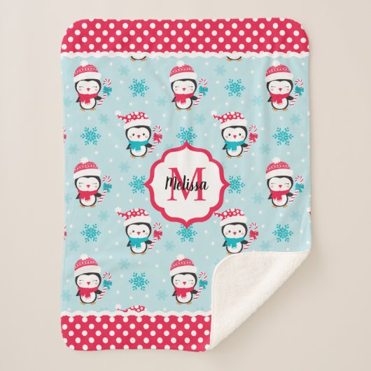 Monogram kerstfeestdag sherpa deken (Voorkant)