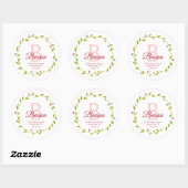 Monogram Kerstkrans SVG Terugkeeradreszegels Ronde Sticker (Vel)