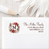 Monogram Kerstkrans Traditioneel Elegant Etiket (Insitu)