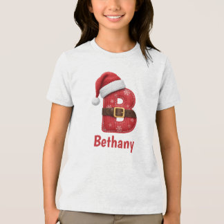 Monogram kerstman hoed letter B kerstalphabet	 Tri-Blend Shirt