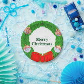 Monogram kerstmis Borden 7 inch Papieren Bordje (Feest)