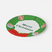 Monogram kerstmis Borden 7 inch Papieren Bordje (Gekanteld)