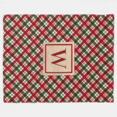 Monogram kerstmis fleece deken (Voorkant (Horizontaal))
