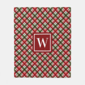 Monogram kerstmis fleece deken (Voorkant)