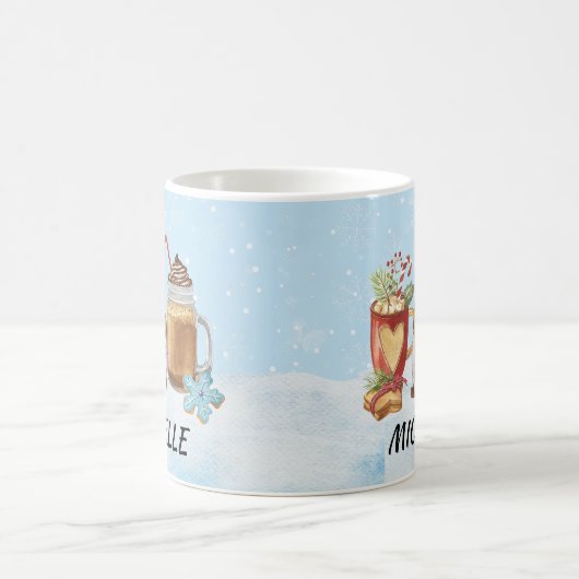 Monogram kerstmis heet Cocacaochocolade Koffiemok (Center)