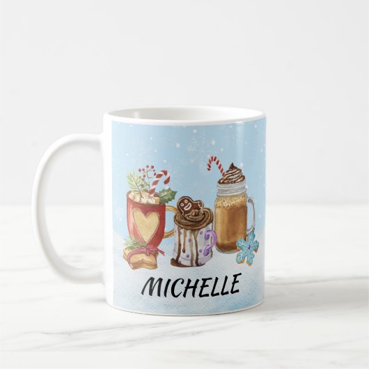 Monogram kerstmis heet Cocacaochocolade Koffiemok (Links)