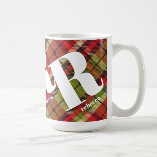 Monogram kerstmis koffiemok (Rechts)