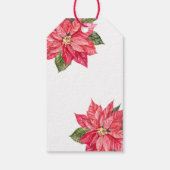Monogram Kerstmis Poinsettia krans Cadeaulabel (Achterkant)