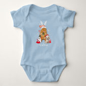 Monogram Kerstmis Santa Gingerbread brief Een jong Romper (Voorkant)