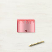 Monogram kerstrood strijken Glitter Metallic Post-it® Notes (Op bureau)