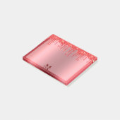 Monogram kerstrood strijken Glitter Metallic Post-it® Notes (Schuin)