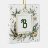 Monogram Kerstversiering Keramisch Ornament (Rechts)