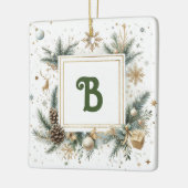 Monogram Kerstversiering Keramisch Ornament (Links)