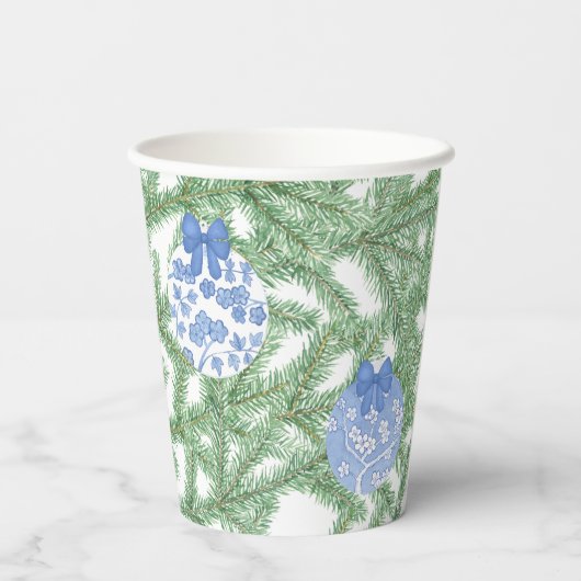 Monogram Kerstversiering Verlovingsfeestje Papieren Bekers (Achterkant)