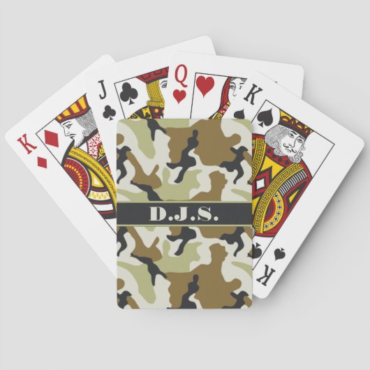 Monogram Khaki, zwart, Tan Camo-speelkaarten Pokerkaarten (Achterkant)