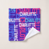 Monogram Kinder herstellend naampatroon Bad Handdoek (Wasdoekje)