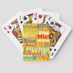Monogram Kinder herstellend naampatroon Pokerkaarten