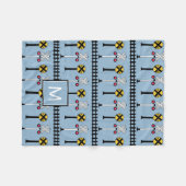 Monogram | Kinder treinsignalen Fleece Deken (Voorkant (Horizontaal))