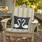 Monogram Kissend Flamingos Black OutdoorPillow Buitenkussen (Stoel)