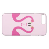 Monogram Kissend Flamingos iPhone 7 Plus Roze Case-Mate iPhone Case (Achterkant (Horizontaal))