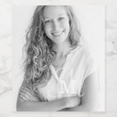 Monogram Klasse Jaar Aangepast Foto Afstuderen Wijn Etiket (Enkel label)