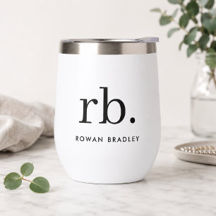 Monogram Klassiek Elegant Minimaal Zwart en Wit