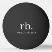 Monogram Klassiek Elegant Minimaal Zwart Pingpongballen (Voorkant)