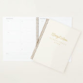 Monogram Klassiek Elegant Minimal Ivory Gold Scrip Planner (Display)
