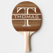 Monogram Klassiek Gepersonaliseerd Hout Tafeltennisbatje (Voorkant)