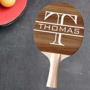 Monogram Klassiek Gepersonaliseerd Hout Tafeltennisbatje