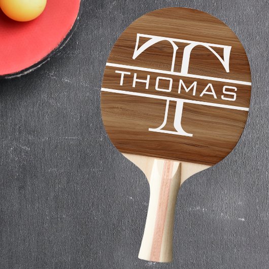 Monogram Klassiek Gepersonaliseerd Hout Tafeltennisbatje