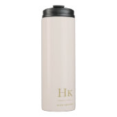 Monogram klassiek modern minimalistisch blush goud thermosbeker (Voorkant)