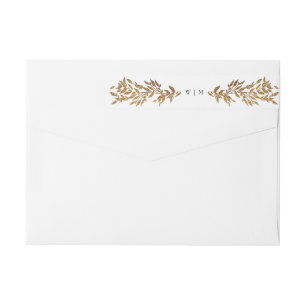 Monogram Klassieke Elegante Gouden Botanische Huwe