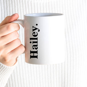 Monogram Klassieke Elegante Minimale Zwart Wit Naa Koffiemok