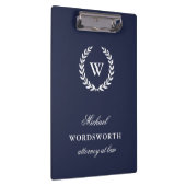 Monogram Klassieke elegante professionele klembord (Rechts)