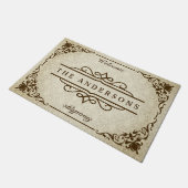 Monogram Klassieke  grens Damask Retro Lijst Deurmat (Schuin)