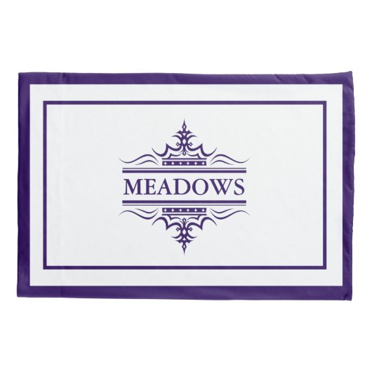 Monogram klassieke marineblauw en witte Kussensloo Kussensloop (Achterkant-Links)