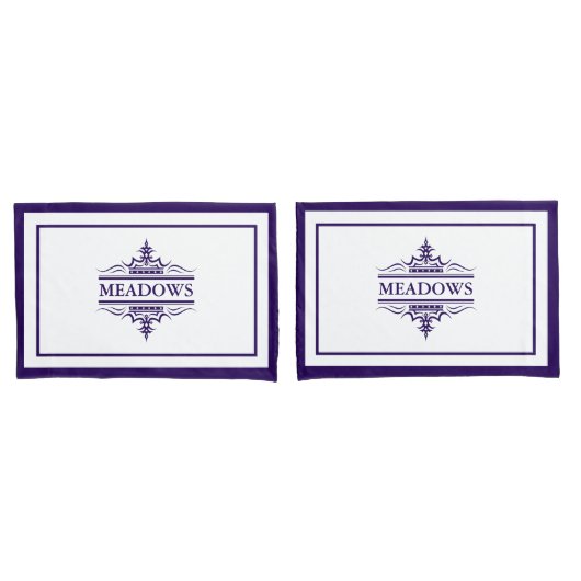 Monogram klassieke marineblauw en witte Kussensloo Kussensloop (Voorkant-Set)