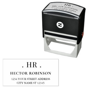 Monogram Klassieke Minimale Beginletters Retouradr Zelfinktende Stempel