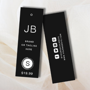 Monogram Kleding Labels Kleine Onderneming Zwart W